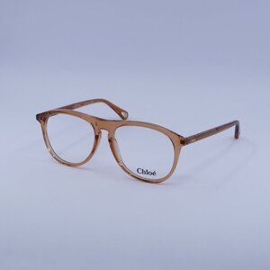 Chloe CH0010O 004 Eyeglasses Shiny Transparent Orange 54mm Aviator Frame